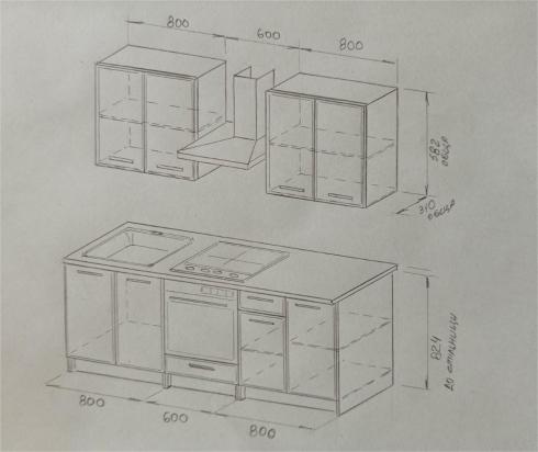 Кухня К-65 2.2м Чорний+Асфальт foto 2
