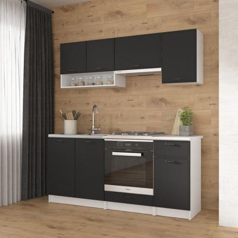 Кухня К-63 1,8м Білий+Чорний