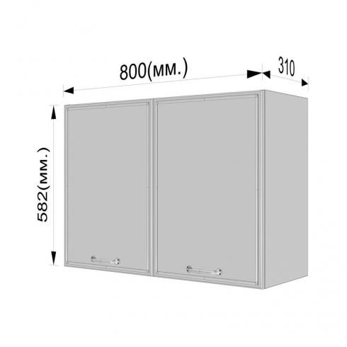 Шафа навісна 800мм, під сушку К-61 Білий+Асфальт foto 3