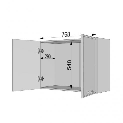 Шафа навісна 800мм, під сушку К-61 Білий+Асфальт foto 4