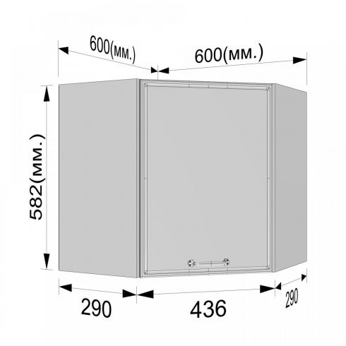 Шафа навісна кутова К-73 Чорний+Асфальт foto 2