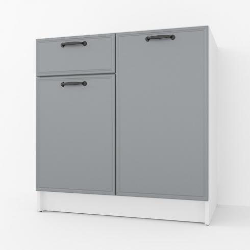 Тумба низ (комбі) 800мм, К-65 (без стільниці) Білий+Асфальт