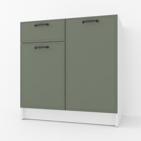 Тумба низ (комбі) 800мм, К-65 (без стільниці) Білий+Камуфляж