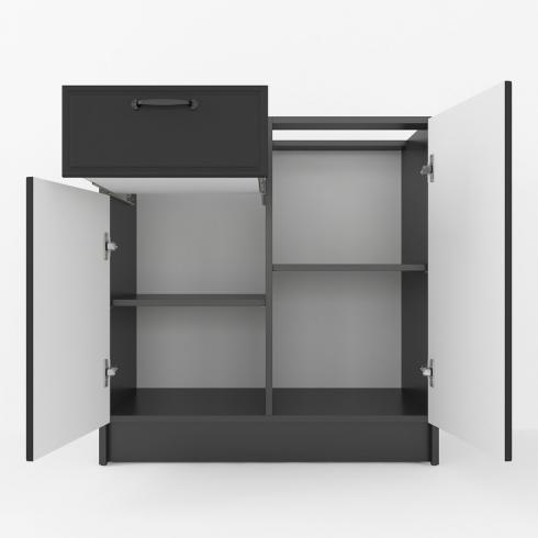 Тумба низ (комбі) 800мм, К-65 (без стільниці) Чорний foto 2