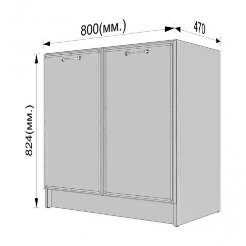 Тумба низ 800мм, К-66 (без стільниці) Чорний+Камуфляж foto 3