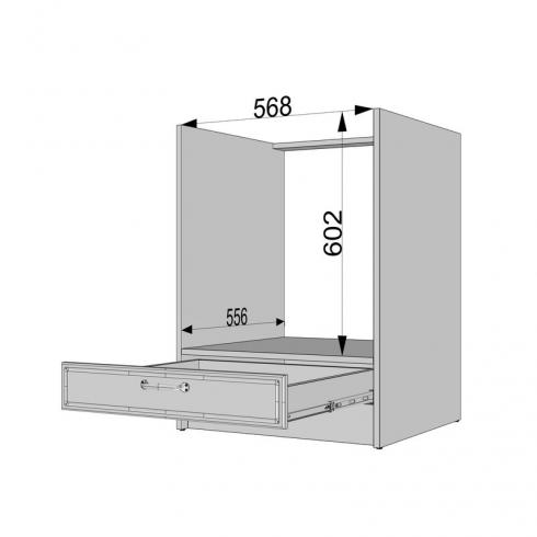 Тумба під духовку 600мм К-56 (без стільниці) Білий+Чорний foto 4