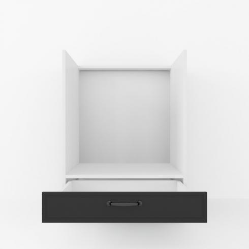 Тумба під духовку 600мм К-56 (без стільниці) Білий+Чорний foto 2