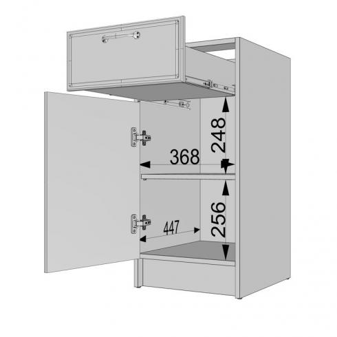 Тумба низ 400мм К-54 (без стільниці) Білий+Асфальт foto 4