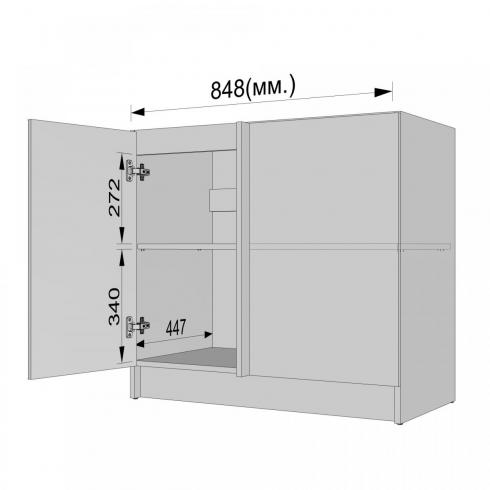 Тумба кутова низ К-74 Білий+Асфальт foto 4