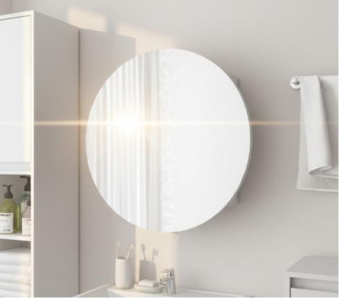 Кругле дзеркало з шафкою М-27, 70 см