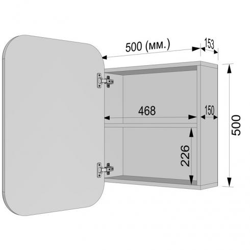 Прямокутне дзеркало з шафкою М-30, 70*50 Білий foto 4