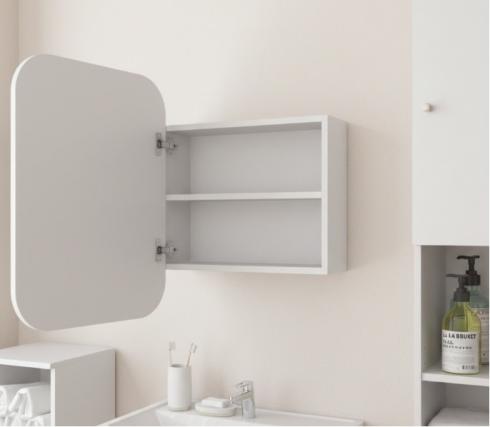 Прямокутне дзеркало з шафкою М-30, 70*50 Білий foto 2