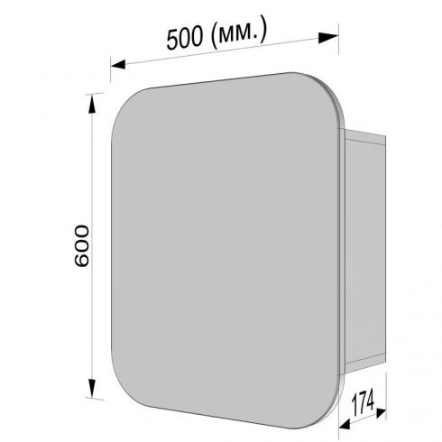 Прямокутне дзеркало з шафкою М-28, 60*50 Білий foto 3