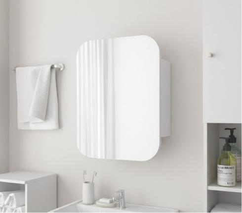 Прямокутне дзеркало з шафкою М-28, 60*50 Білий