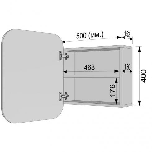 Прямокутне дзеркало з шафкою М-28, 60*50 Дуб Сонома foto 4