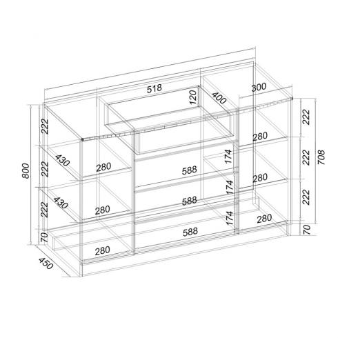 Комод Діана №3 ДСП (1200 х 450 х 800) foto 2