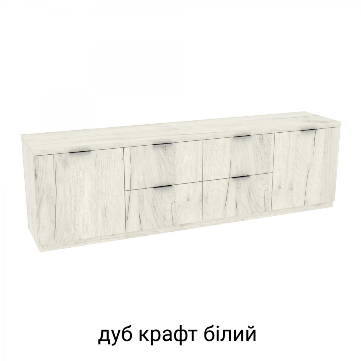 Тумба під телевізор TV6 Дуб Крафт Білий