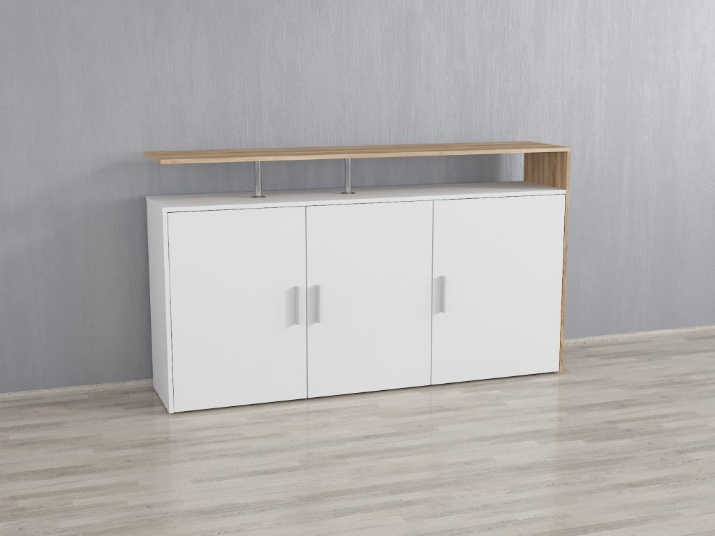 Тумба ТВ А87 Білий+Дуб Сонома