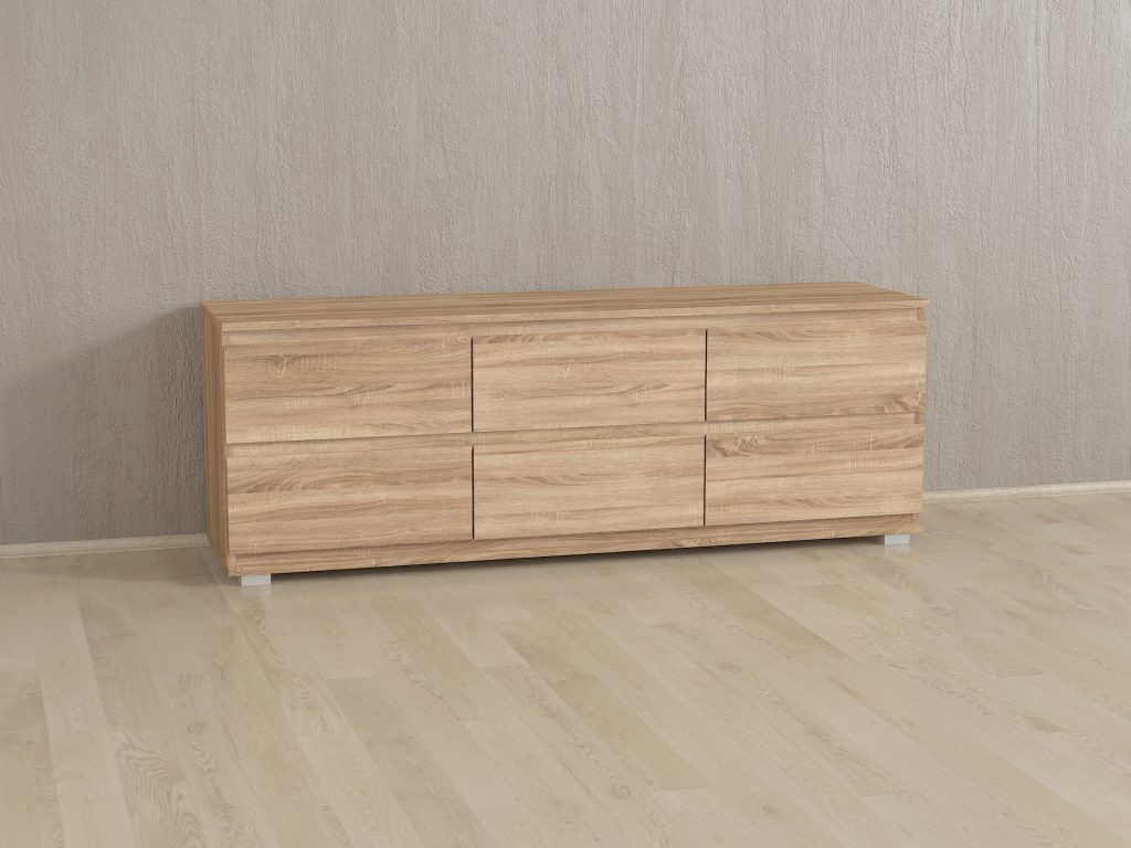 Тумба ТВ без ручок Б6 Дуб Сонома