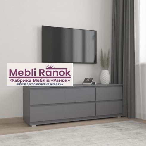 Тумба ТВ без ручок Б6 Антрацит