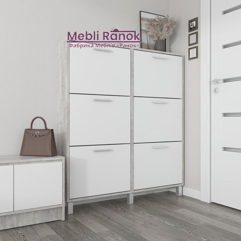 Взуттєва тумба А-164 бетон+білий