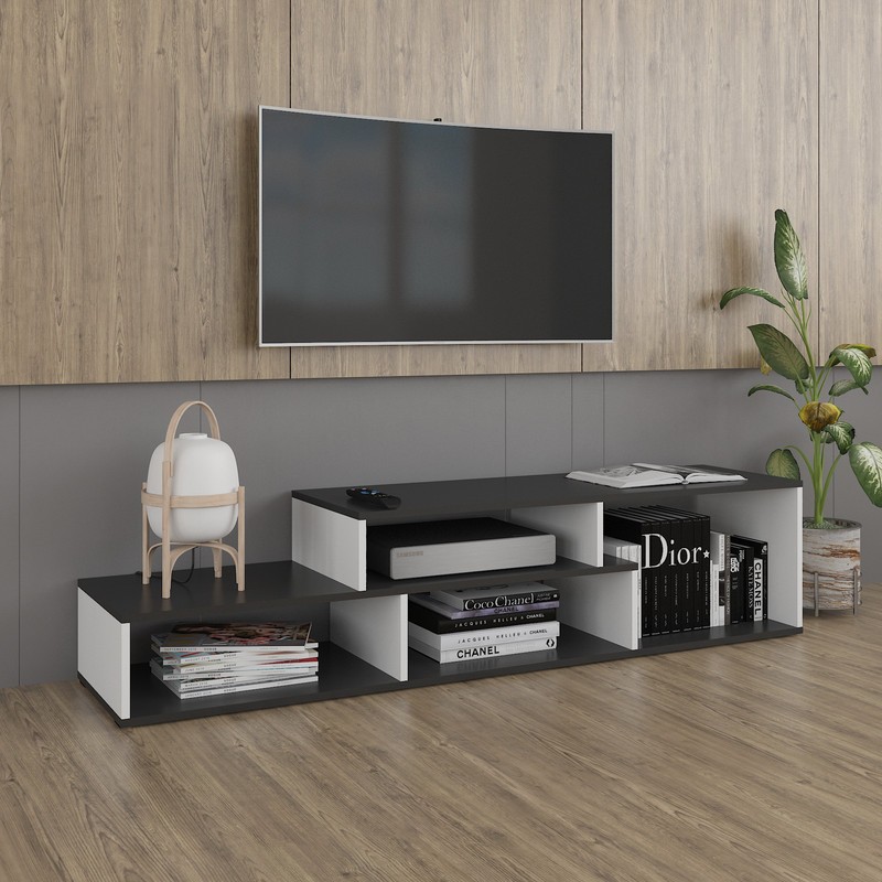 Тумба під ТВ А-177 чорний матовий+білий