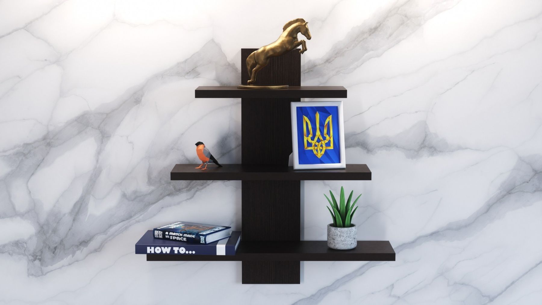 Полиця навісна П-1, Венге Магія, 500/140/500