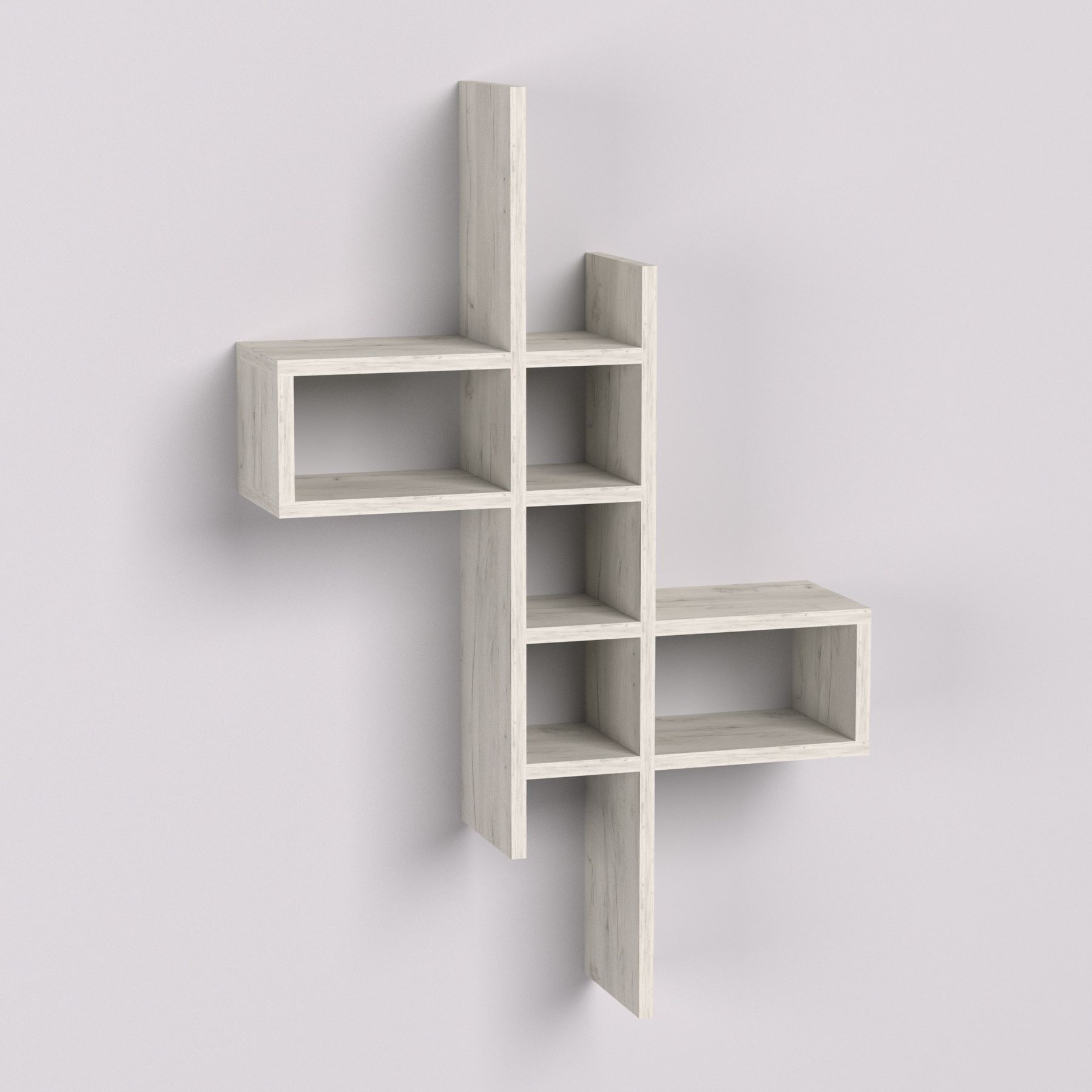 Полиця навісна П-2, Дуб Крафт Білий, 630/180/960