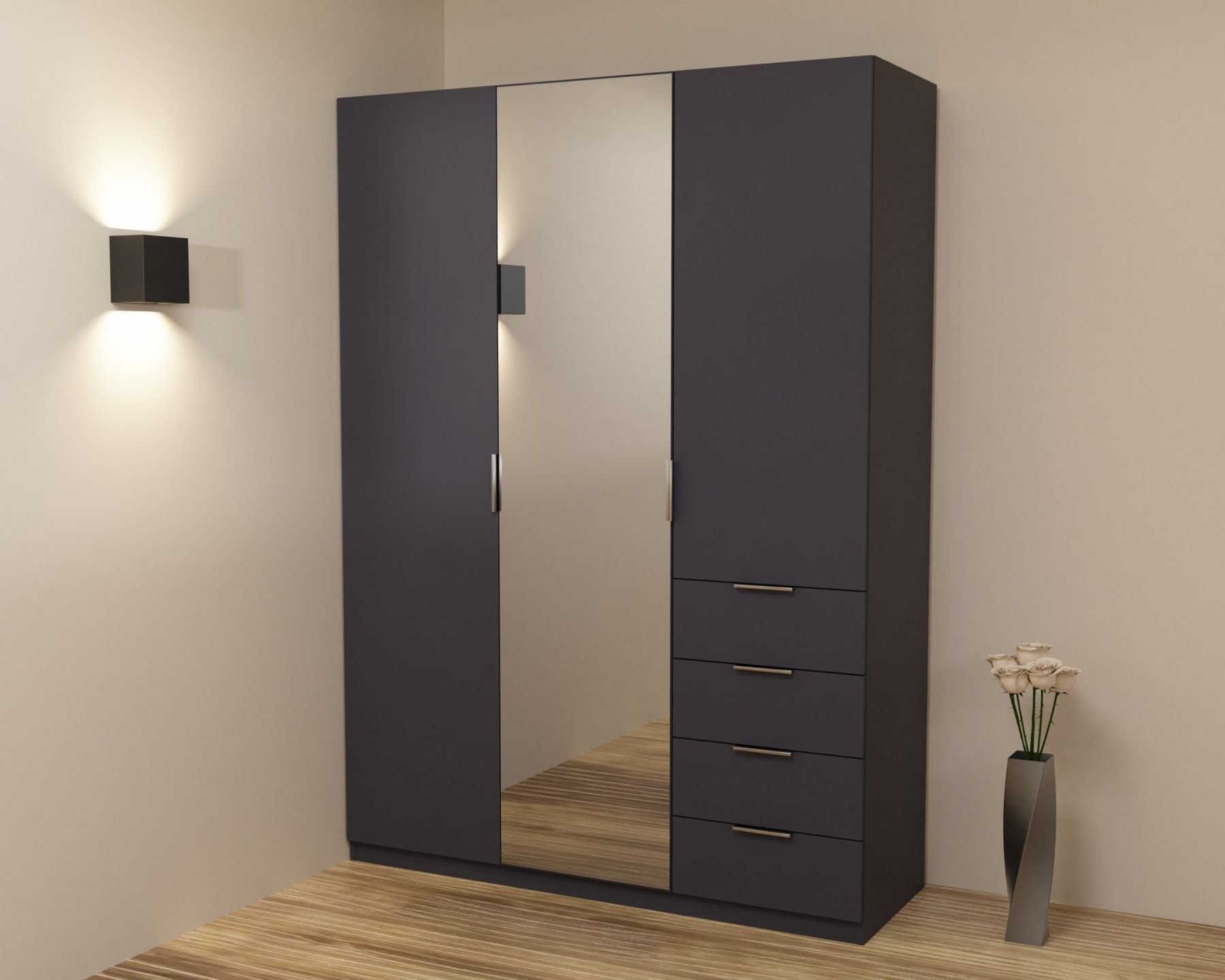 Шафа Крістал 2, Антрацит, 1500х520х2100