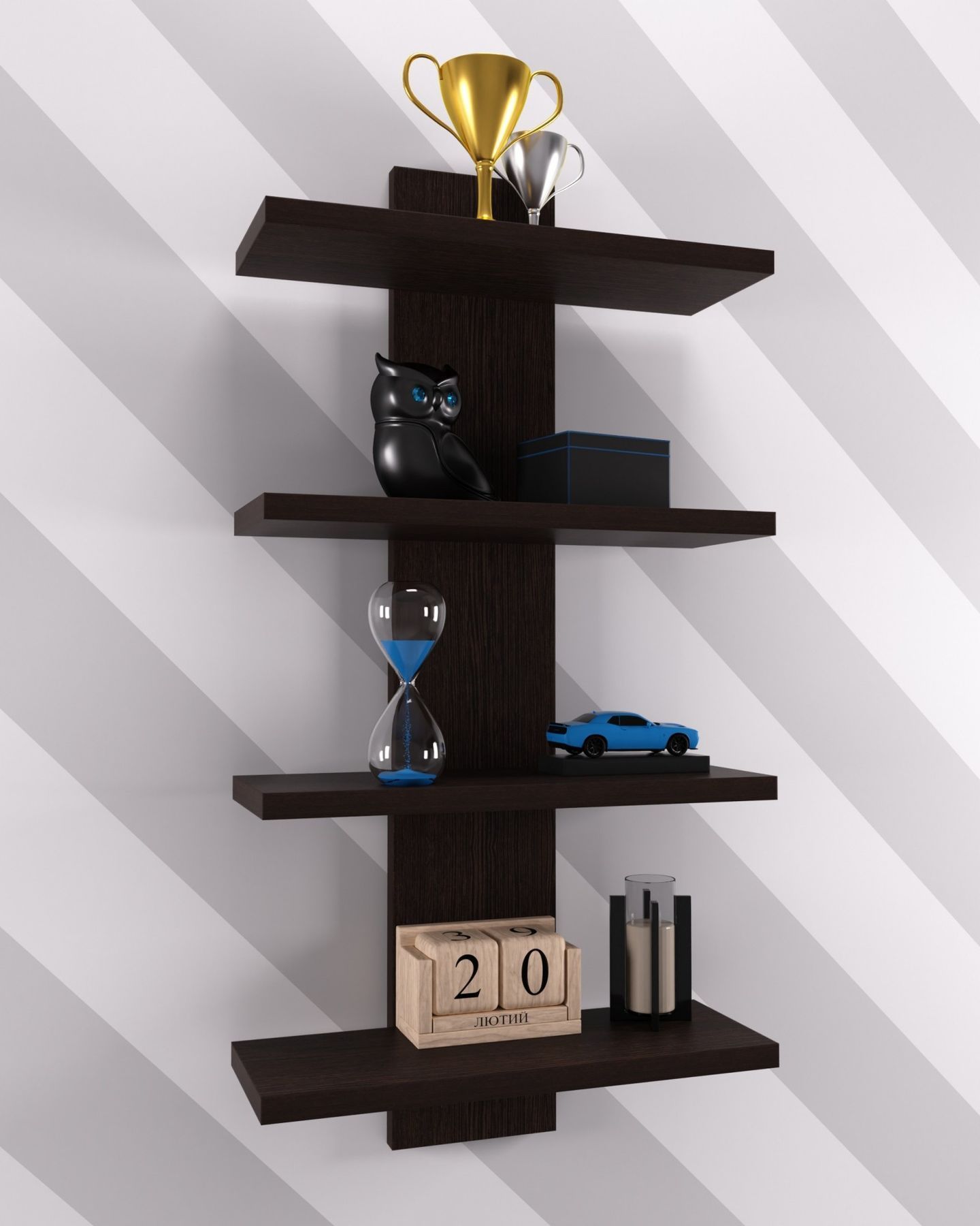 Полиця навісна ПН-5, Венге Магія, 350/140/700