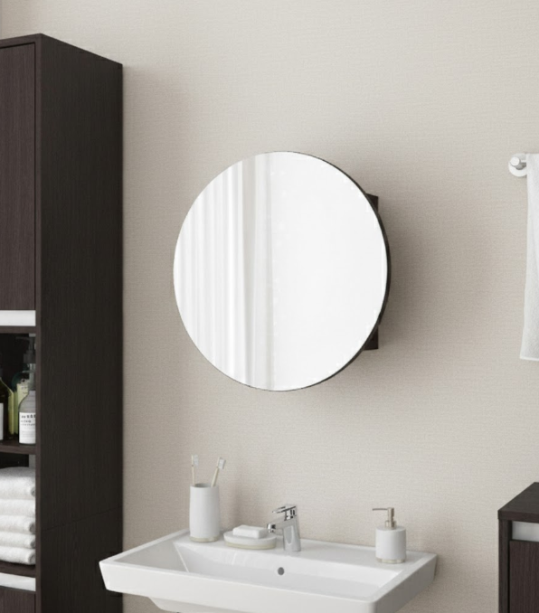 Кругле дзеркало з шафкою М-25, 50 см Венге Темний