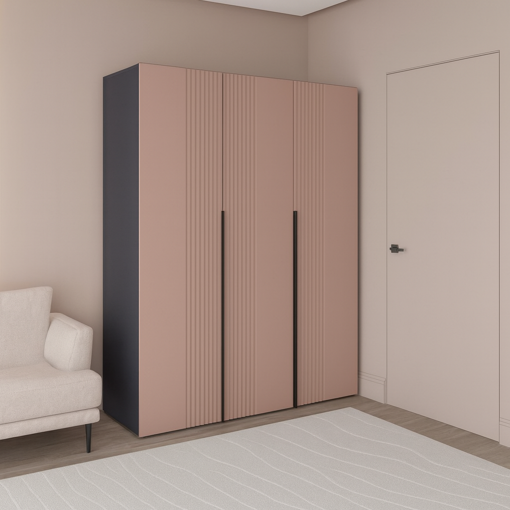 Шафа трьохдверна розпашна П-17 Антрацит + Туманний Беж