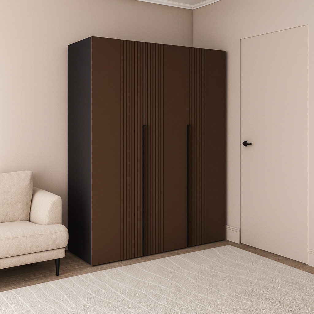 Шафа трьохдверна розпашна П-17 Антрацит + Смажена Кава