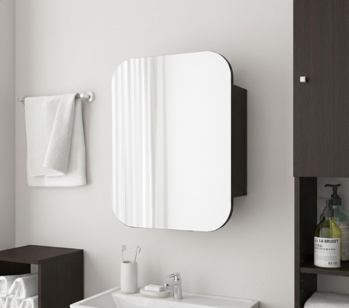 Прямокутне дзеркало з шафкою М-28, 60*50 Венге Темний