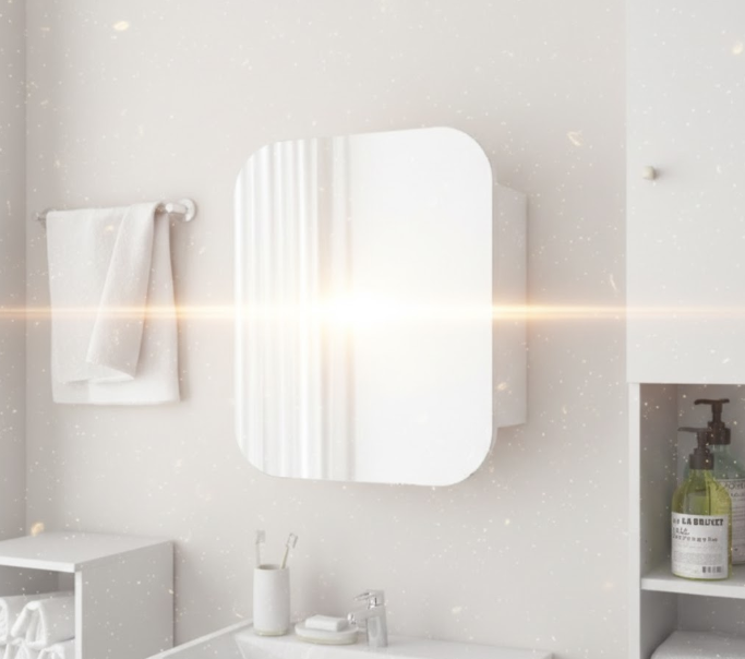 Прямокутне дзеркало з шафкою М-29, 65*50 Білий