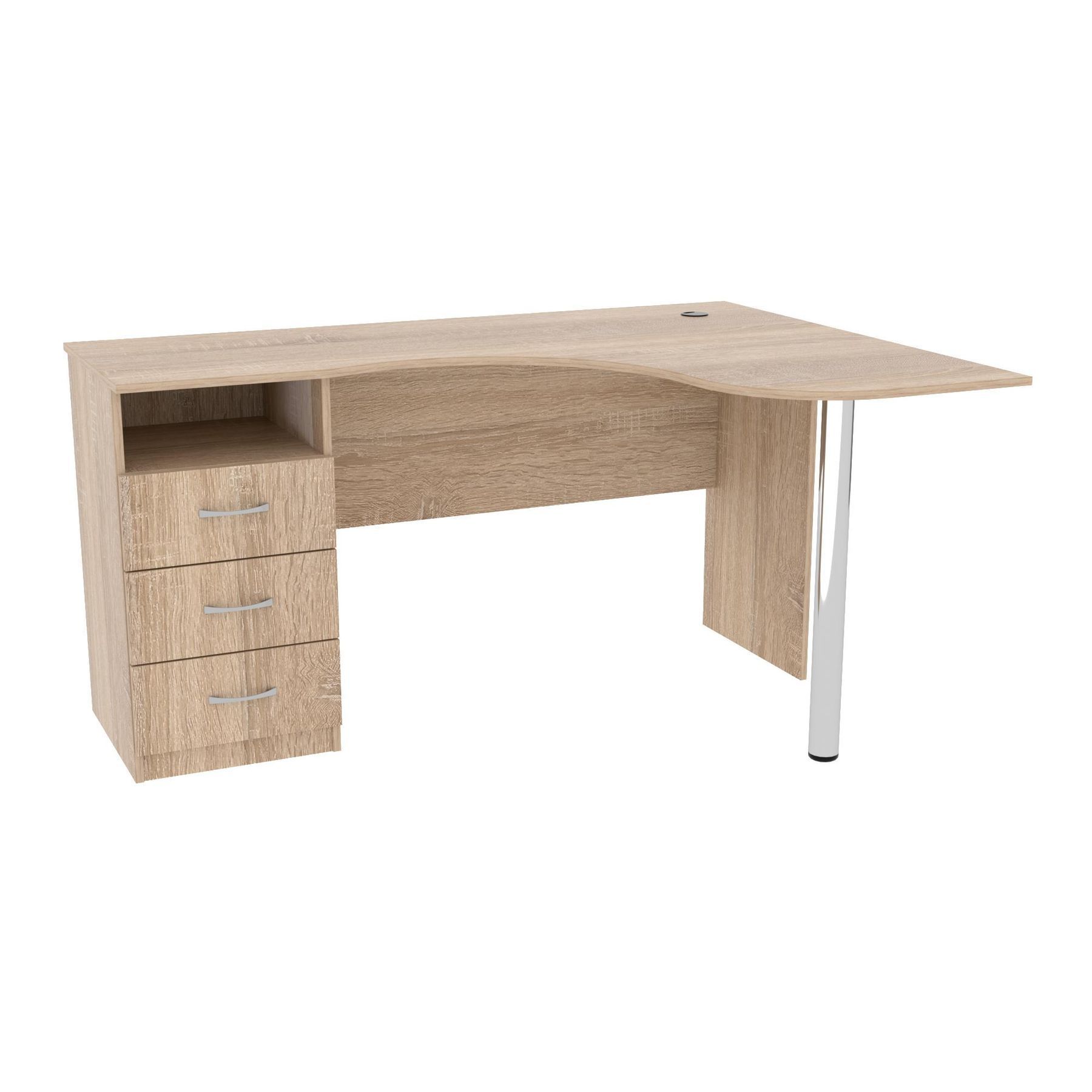 Стіл кутовий з шухлядами ОСК-4, Дуб Сонома, 1500/1100/760