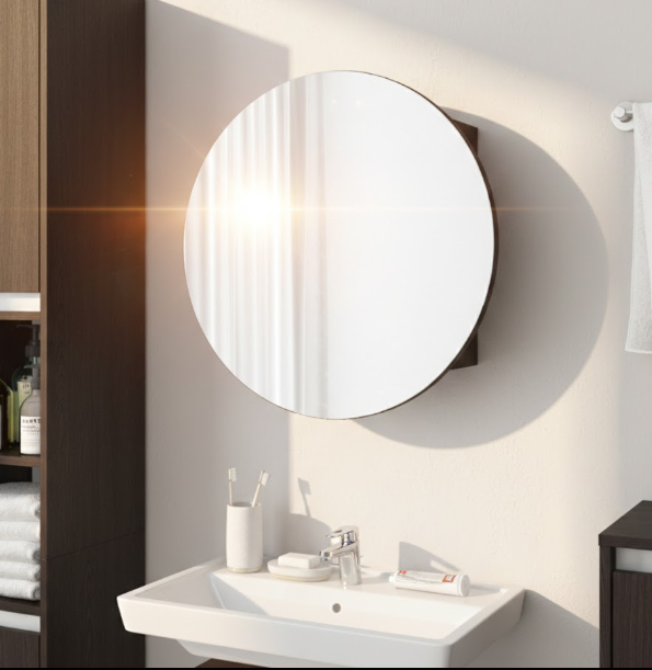 Кругле дзеркало з шафкою М-26, 60 см Венге Темний