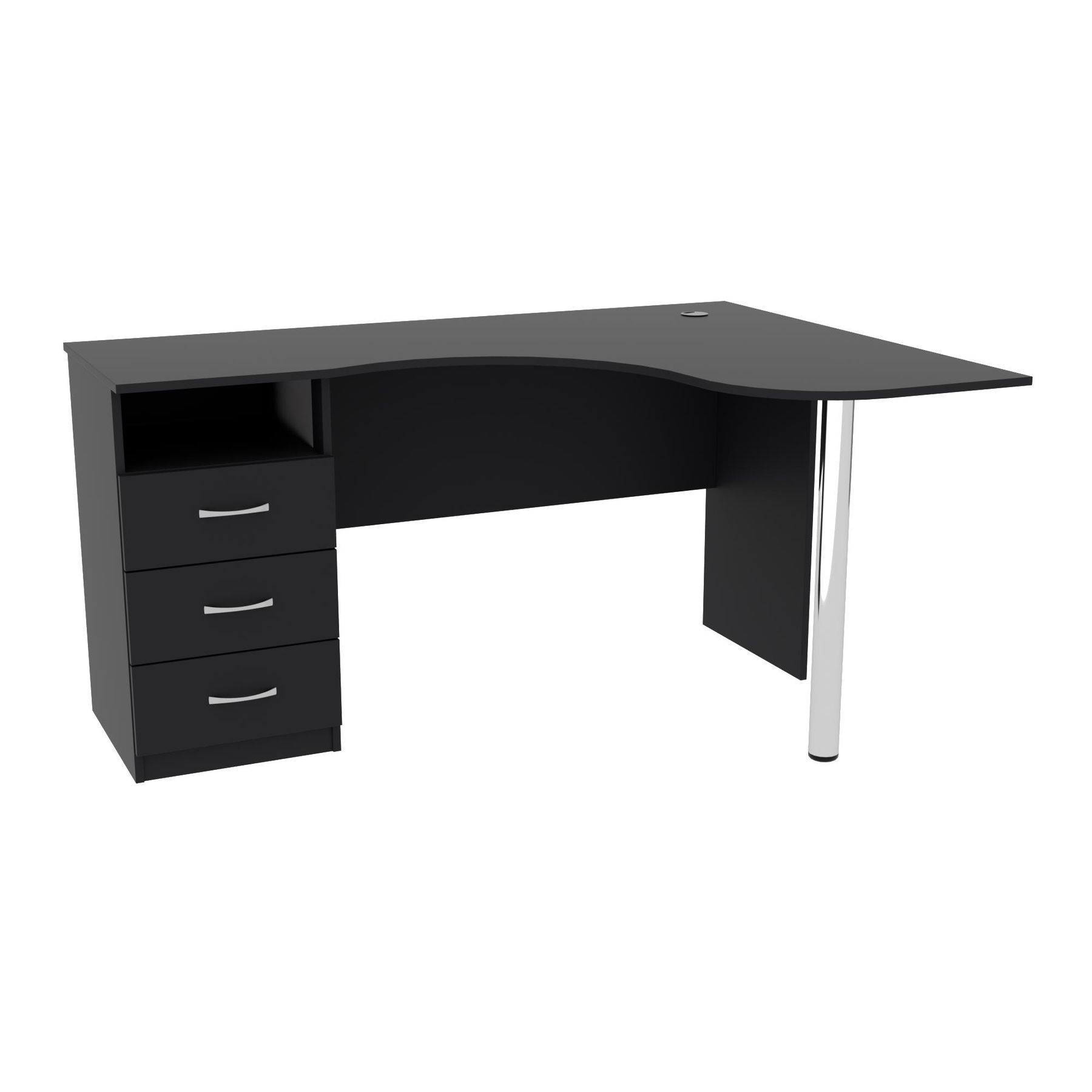 Стіл кутовий з шухлядами ОСК-4, Антрацит, 1500/1100/760