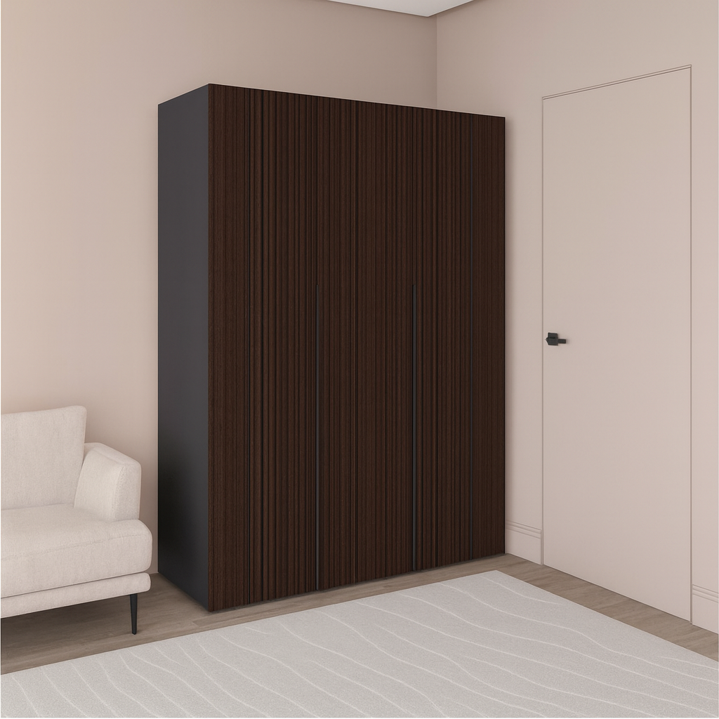 Шафа трьохдверна розпашна П-17 Антрацит + Золота Лоза