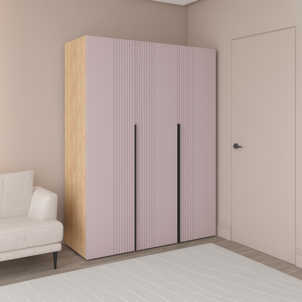Шафа трьохдверна розпашна П-17 Дуб Крафт + Лавандовий