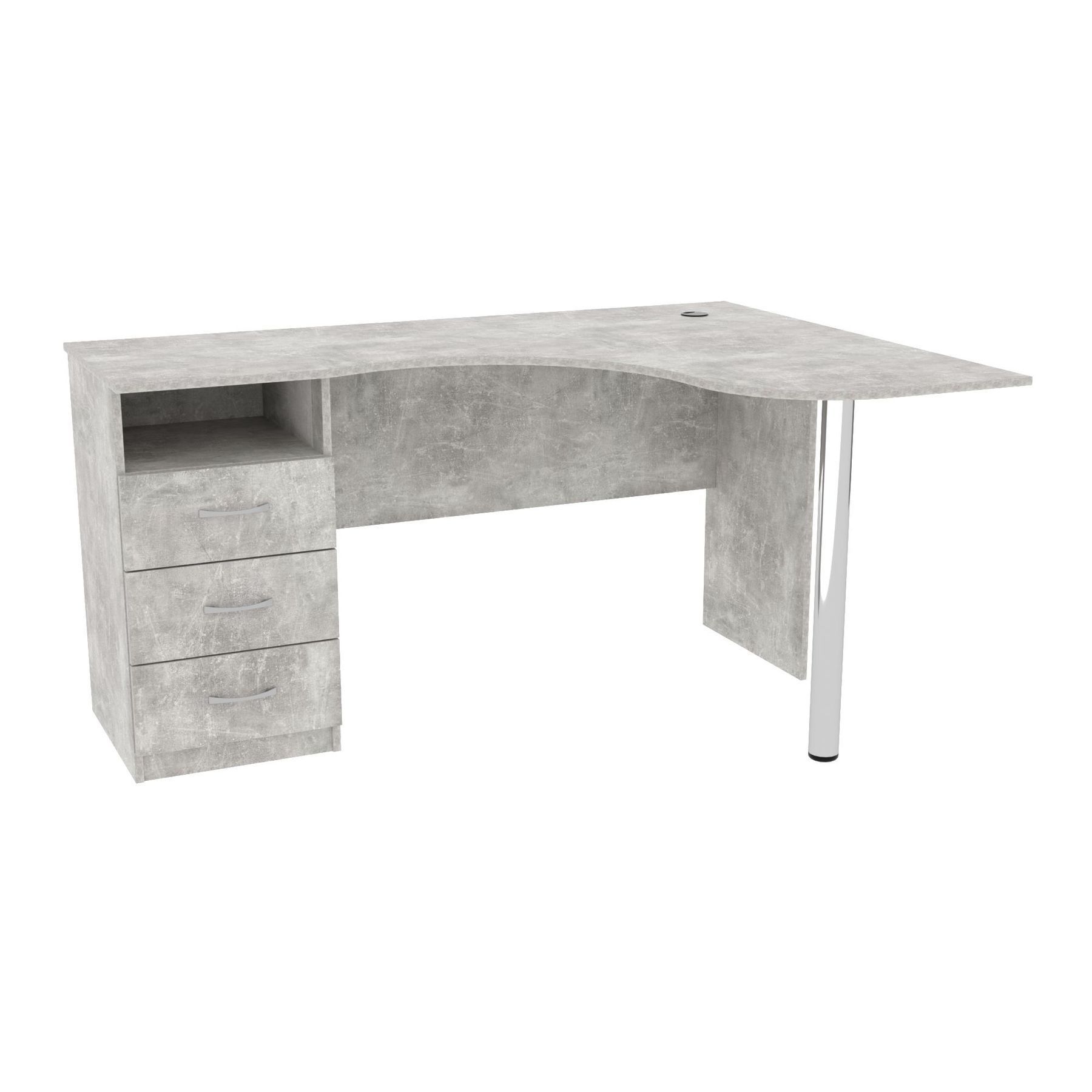 Стіл кутовий з шухлядами ОСК-4, Бетон, 1500/1100/760