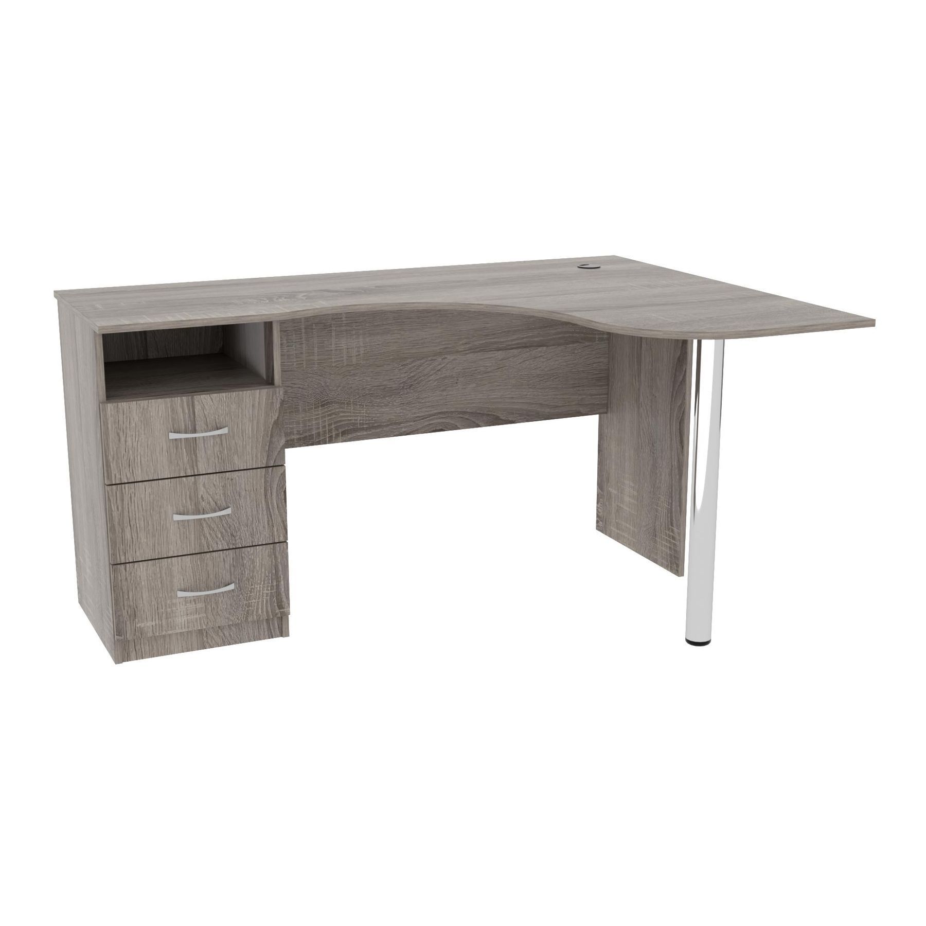 Стіл кутовий з шухлядами ОСК-4, Дуб Сонома Трюфель, 1500/1100/760