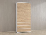 Шафа з полицями без ручок Б-1 білий +дуб крафт