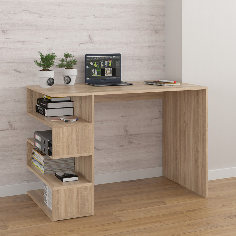 Стіл компюторний з полицями А-185 Дуб Сонома