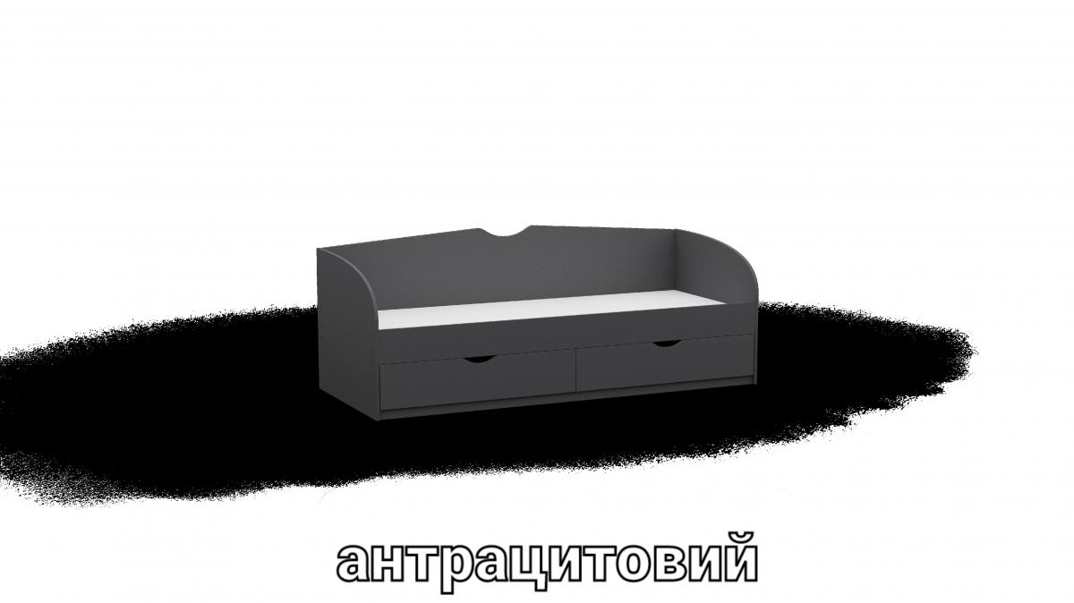 Ліжко односпальне L10 антрацит