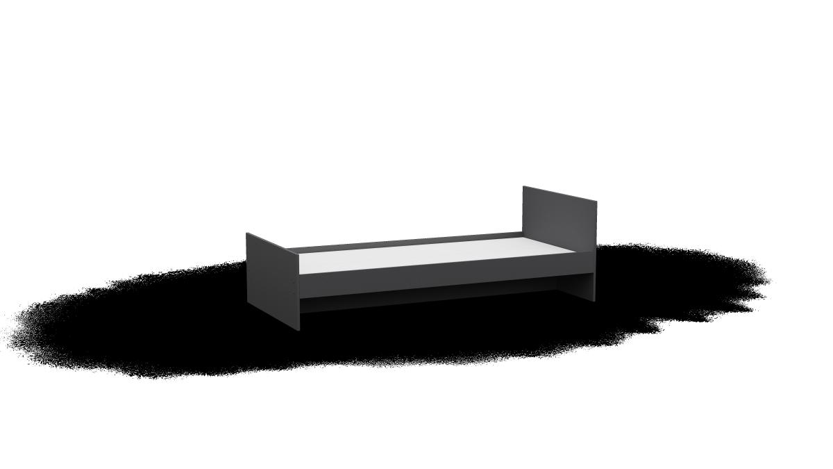 Ліжко односпальне L12 антрацит