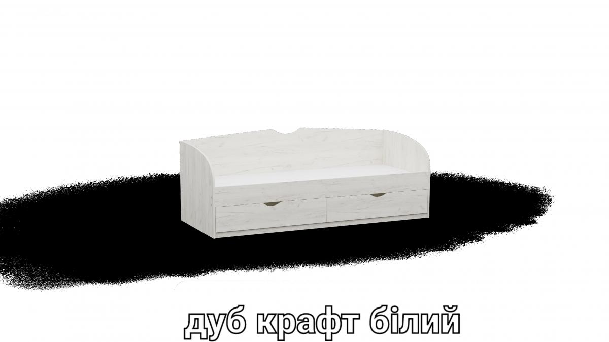 Ліжко односпальне L6 дуб крафт білий