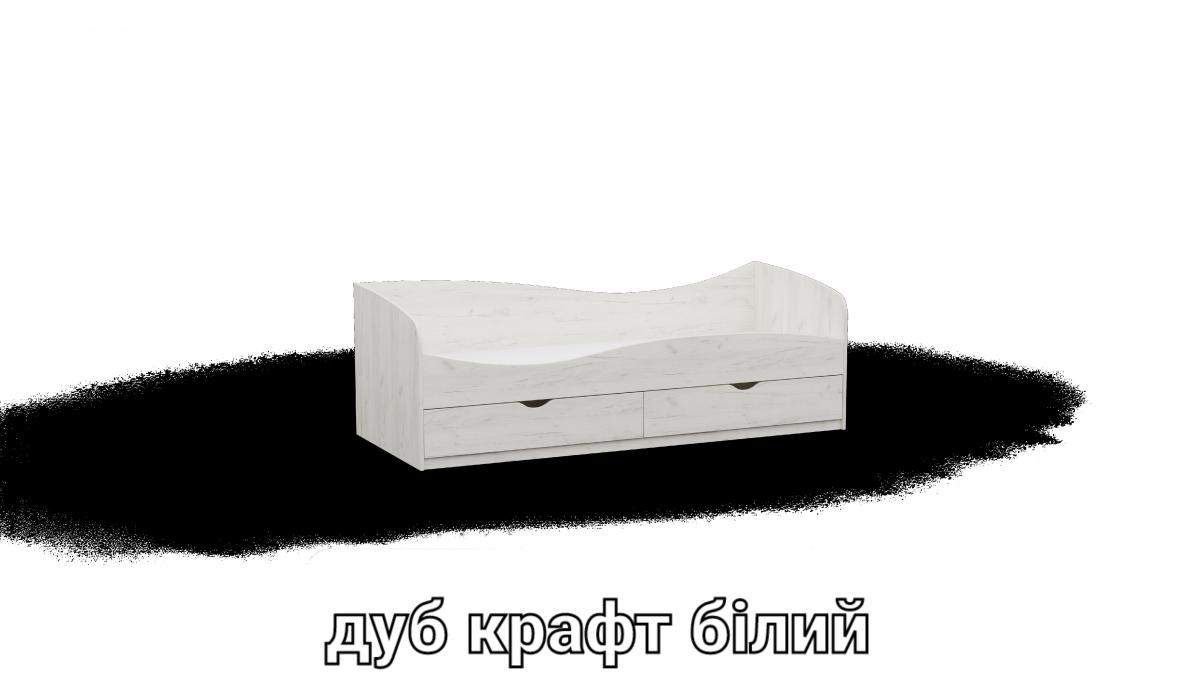 Ліжко односпальне L7 дуб крафт білий