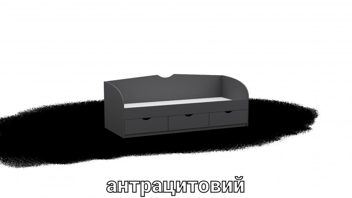 Ліжко односпальне L8 антрацит