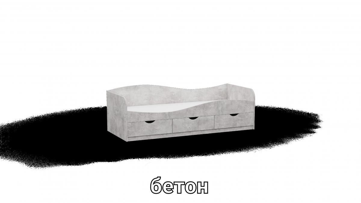 Ліжко односпальне L9 бетон